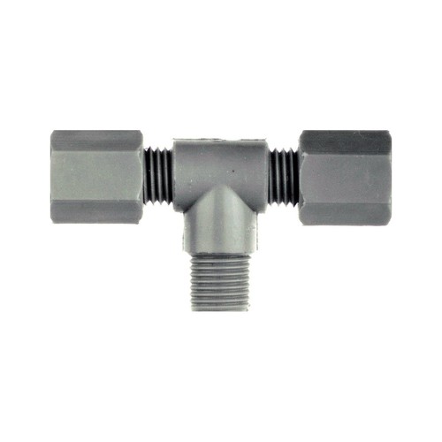 T-Shaped Pipe Connector with Male Thread made of PP, PVDF or PTFE